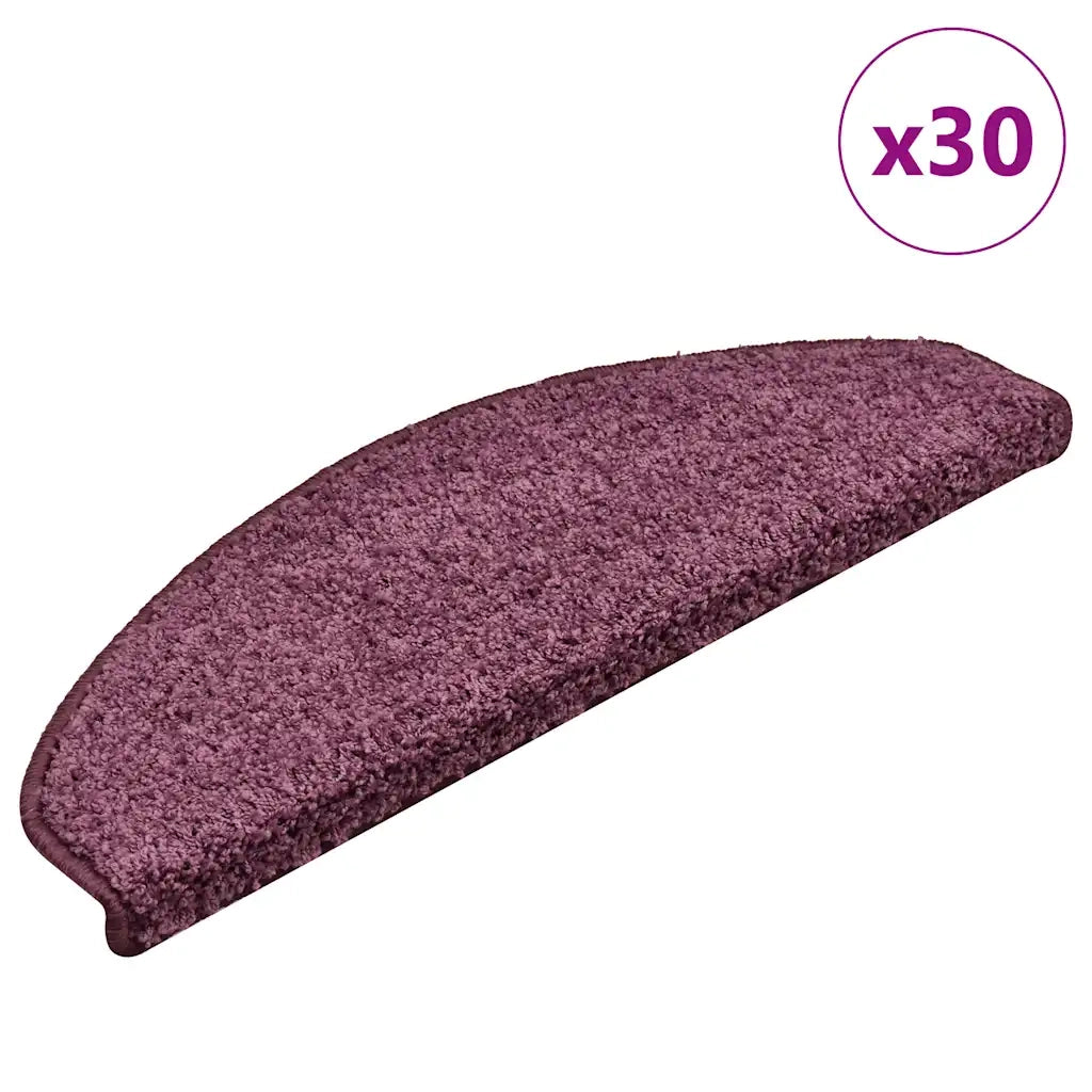 Tappetini per scale 30 pz 65x21x4 cm Viola scuro Semicircolari Grandi 3365824
