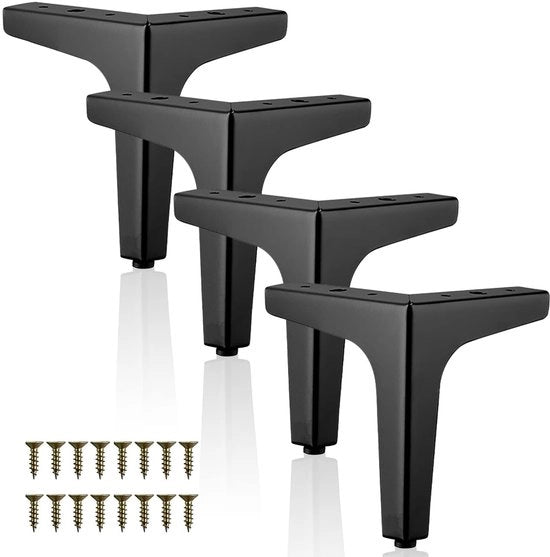 Supporti per mobili 17 cm - Elevatore per mobili - Set di 4 supporti per mobili - Sostenibile fino a 800 kg - Nero - Adatto per divano, tavolo da salotto, armadio - Supporti per mobili in legno