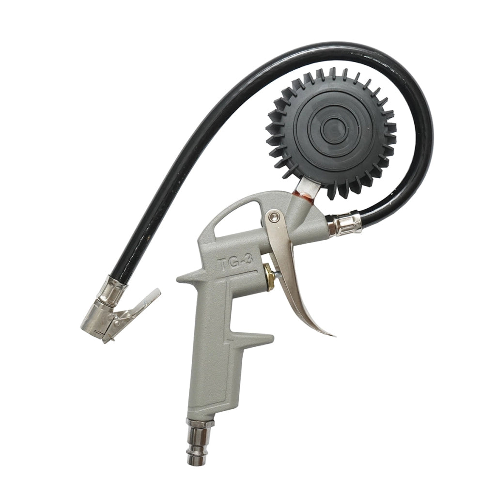 Pistola professionale per gonfiaggio pneumatici con tubo da 360 mm e manometro meccanico 0–15 bar
