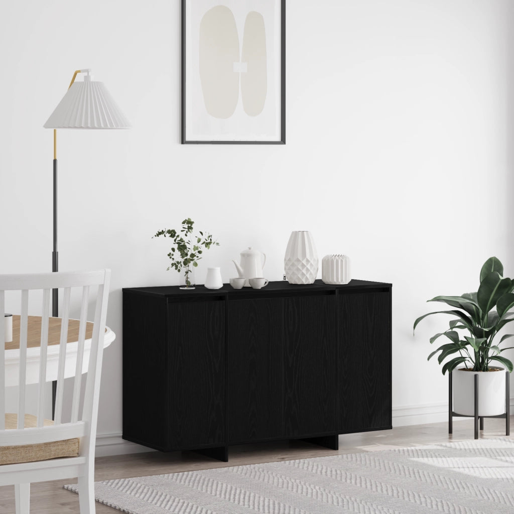 Credenza Nera in Rovere Rovere Nero Legno 120 x 41 x 75 cm