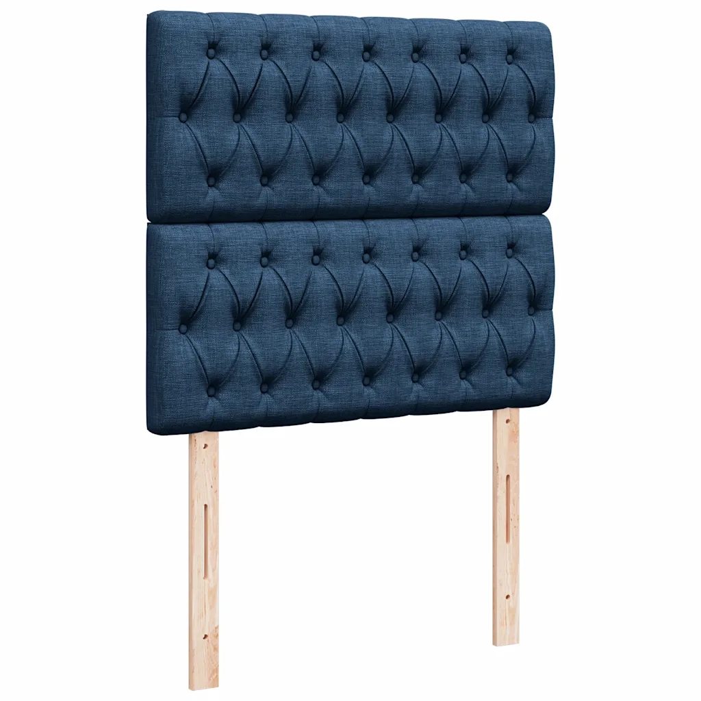Pouf Letto con Materasso e LED Blu 90x200 cm in Tessuto 3314064
