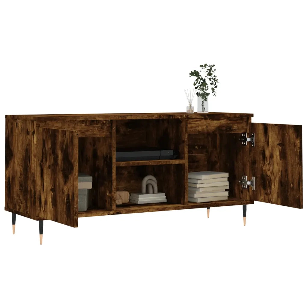 Mobile Porta TV Rovere Fumo 104x35x50 cm in Legno Multistrato 827009