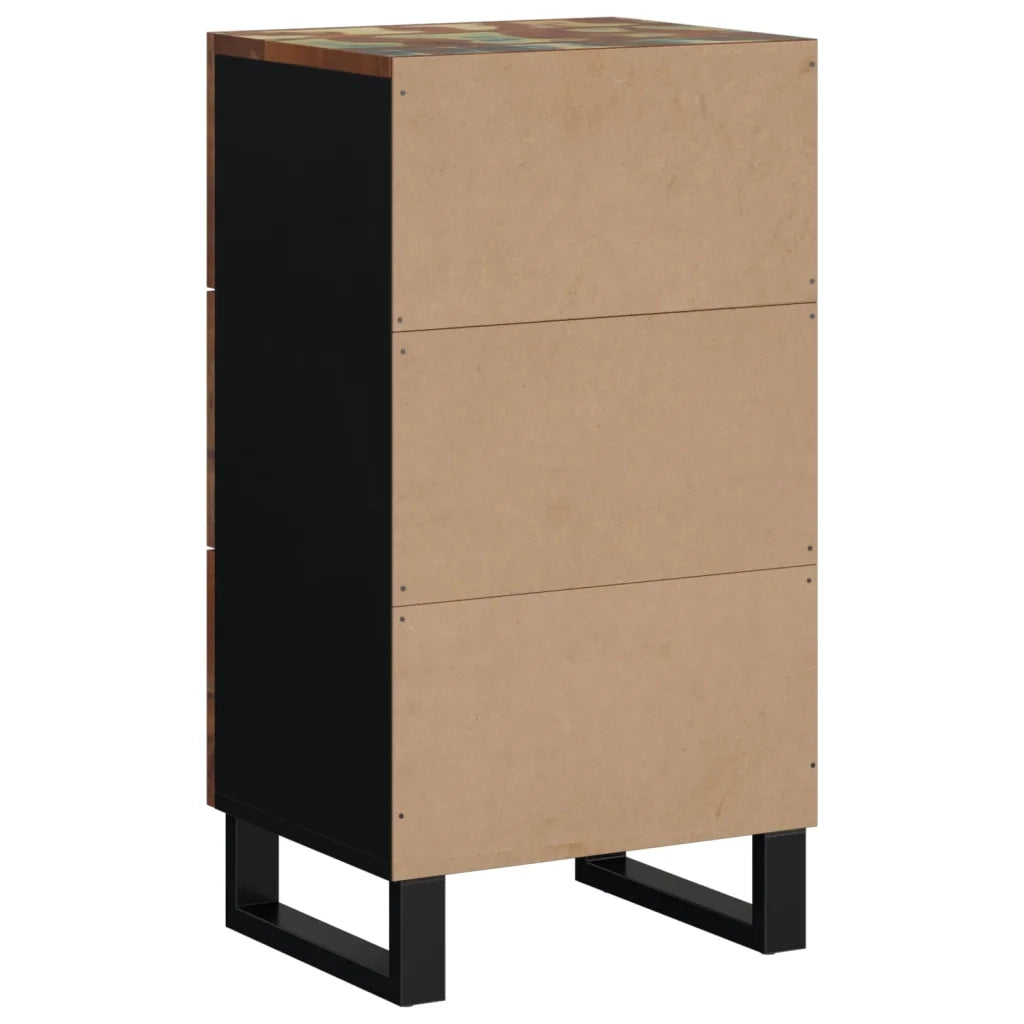 Credenza con 3 Cassetti 40x33,5x75cm Legno Massello di Recupero 352907