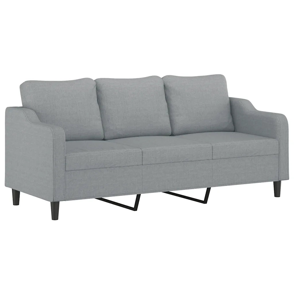 Set Divani 3 pz con Cuscini Grigio Chiaro in Tessuto 3201858