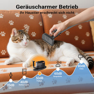 Fudajo Set per toelettatura di animali domestici 6 in 1, aspira peli per cani e gatti, tosatrice per cani, con accessori per la cura del pelo, colore nero