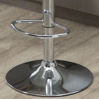 Set 2 Sgabelli da Cucina di Design Girevoli con Schienale, Poggiapiedi e Altezza Regolabile, in Similpelle e PP, Base in Acciaio, 38x42x82-104cm, Bianco