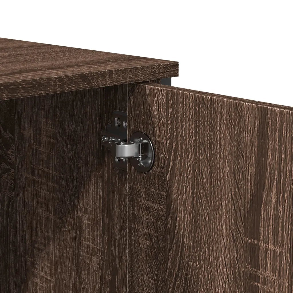 Credenza-Buffet-Armadio da cucina Rovere Marrone 79,5x35,5x137,5 cm in Legno Multistrato