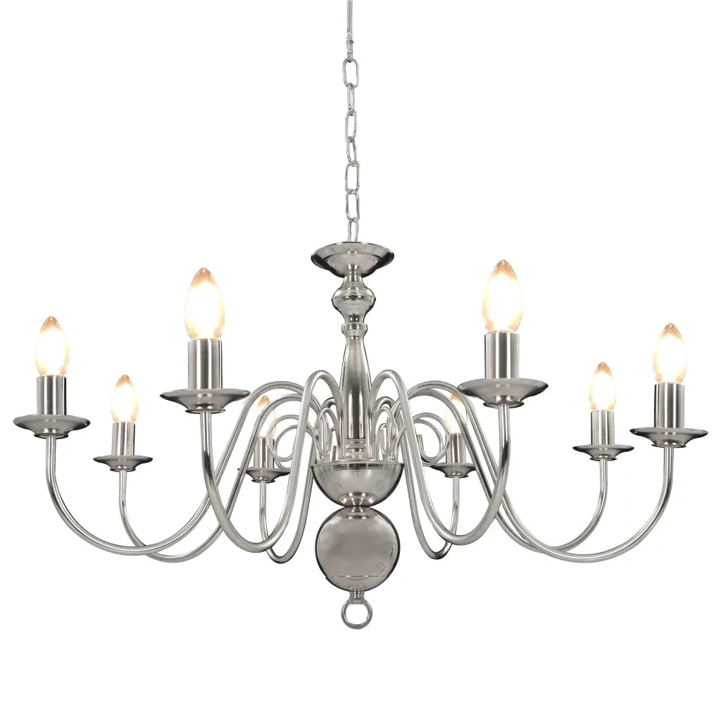 Elegante lampadario classico 80 x 45 cm atmosfera lussuosa uso residenziale soggiorno metallo argentato 02_0046424