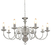 Elegante lampadario classico 80 x 45 cm atmosfera lussuosa uso residenziale soggiorno metallo argentato 02_0046424
