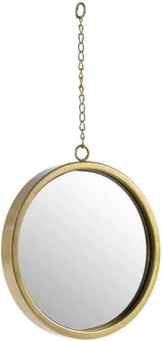 SPECCHIO TONDO DA ARREDO CON CATENA 25X3X47 CM IN COLORE ORO