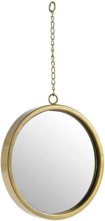 SPECCHIO TONDO DA ARREDO CON CATENA 25X3X47 CM IN COLORE ORO