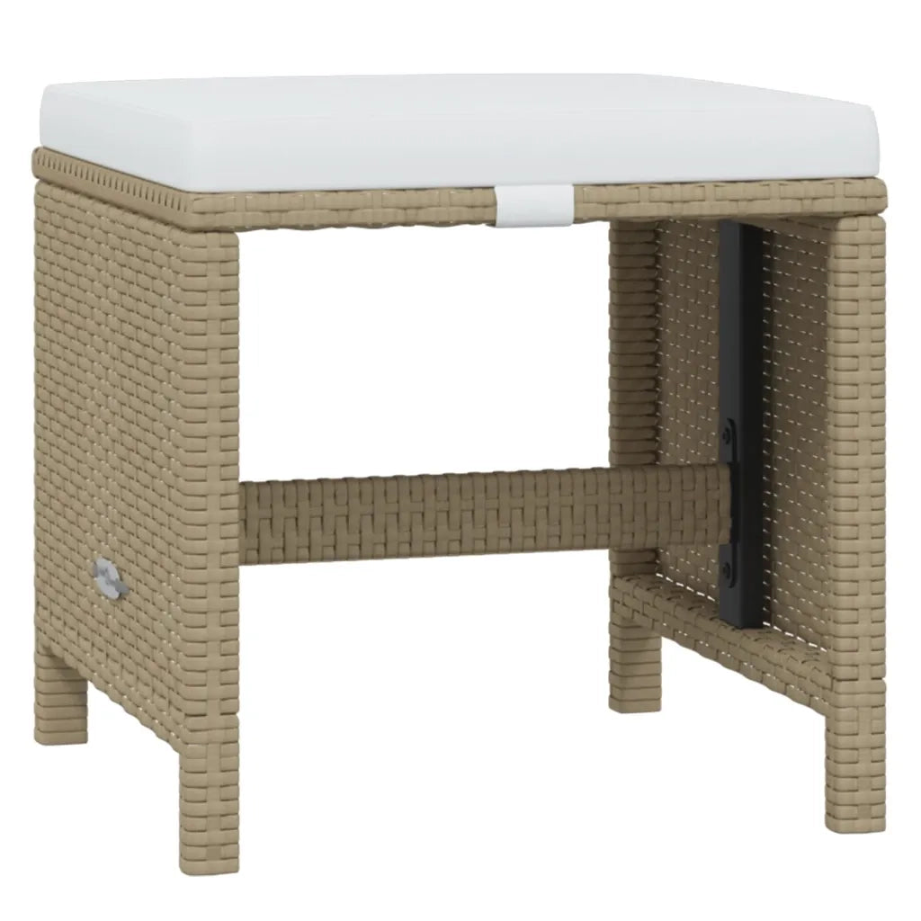Set da Pranzo per Giardino 19pz con Cuscini in Polyrattan Beige cod mxl 36008