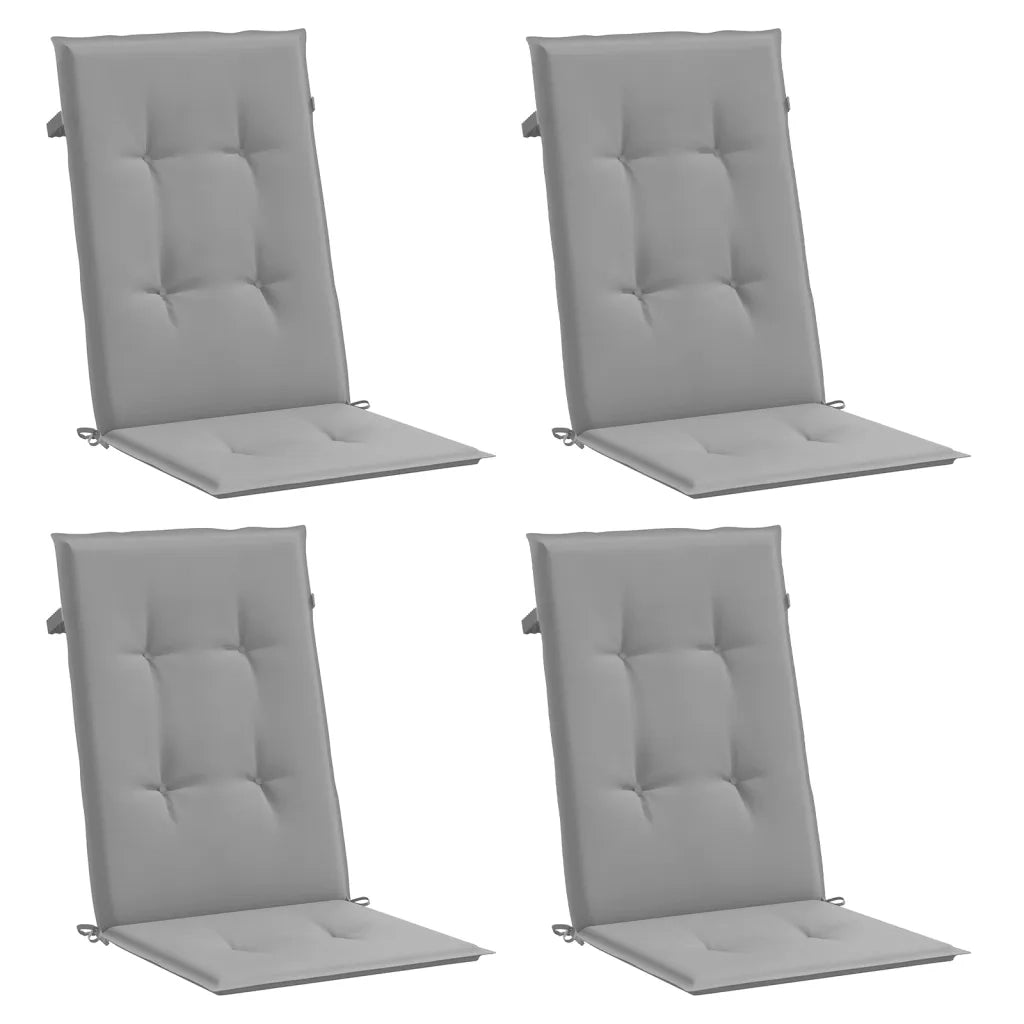 Cuscini per Sedie 4 pz Grigi 120x50x3 cm in Tessuto 43180