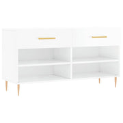 Panca portascarpe/stivali cassettiera mensola mobiletto portaoggetti per ingresso finitura lucida 102 x 35 x 55 cm legno ingegnerizzato bianco 02_0022896