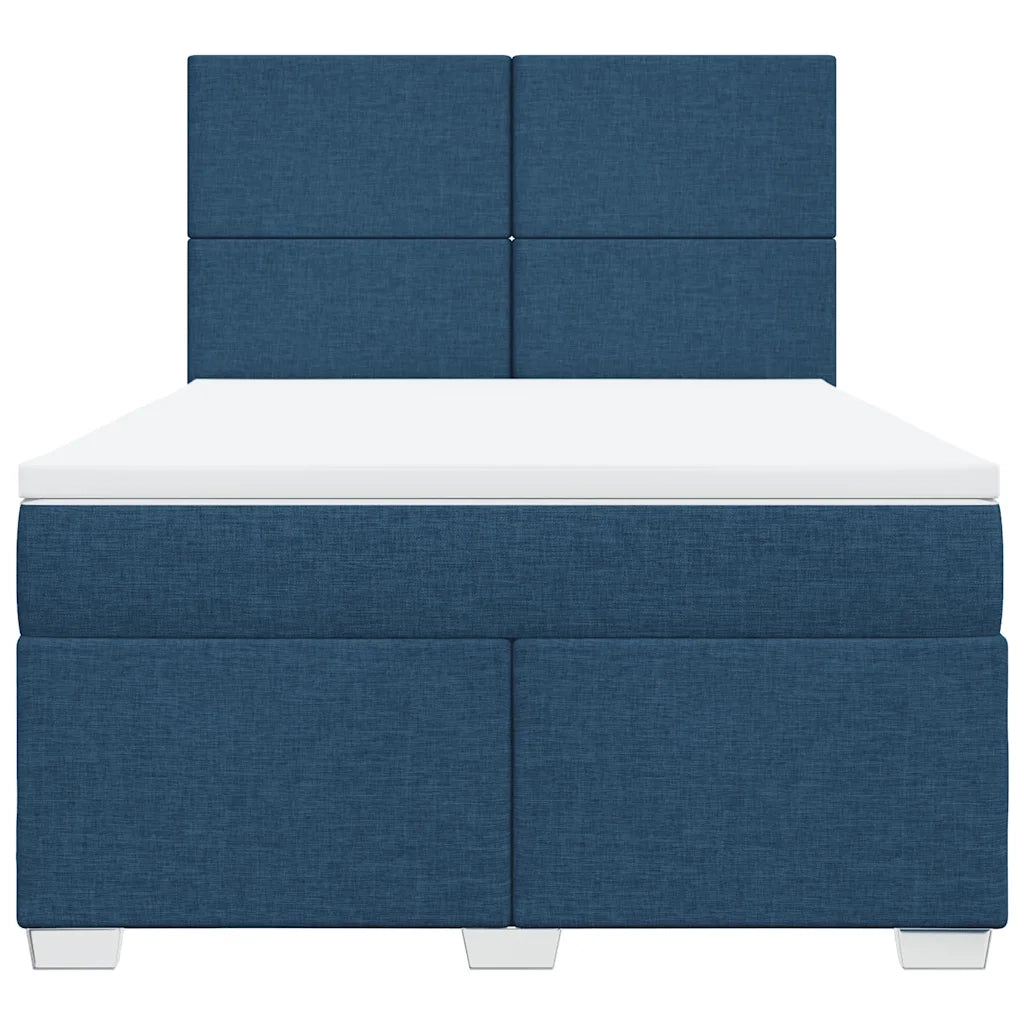 Giroletto a Molle con Materasso Blu 140x190 cm in Tessuto