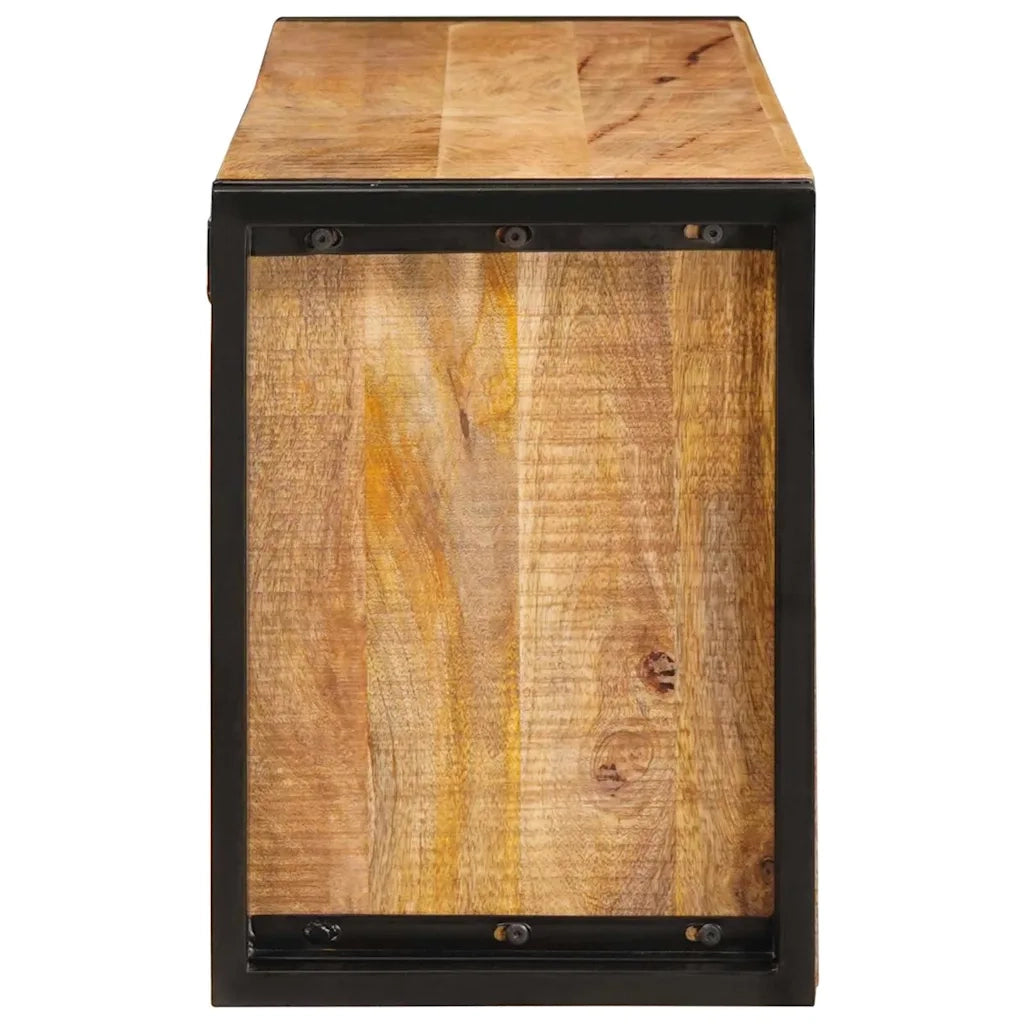 Portabottiglie 100 x 45 x 33 cm Legno di Mango Grezzo Massiccio