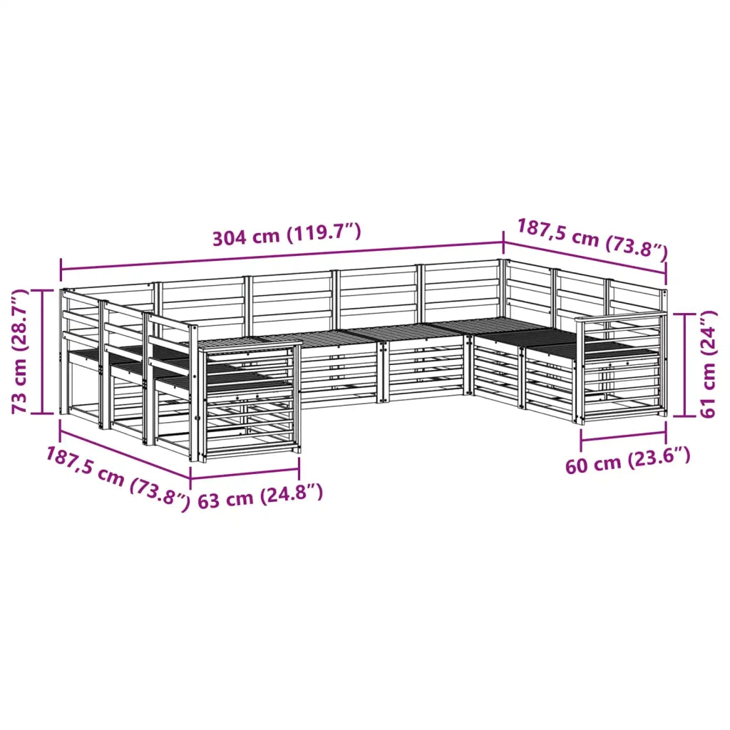 Set divani Legno di Acacia Massello 3392514