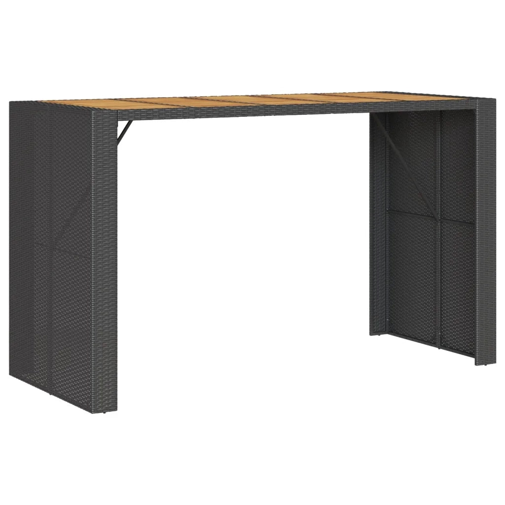 Set Bar da Giardino 9 pz con Cuscini in Polyrattan Nero 3261519