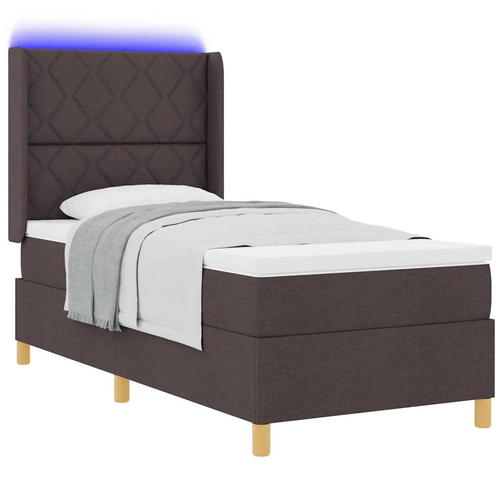 Letto a molle con materasso Marrone 140 x 190 cm Tessuto 3343731