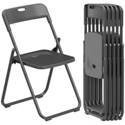 Set di 6 Sedie Pieghevoli ¨C Zephmum ¨C Plastica, Nero, 48.5x47x75 cm