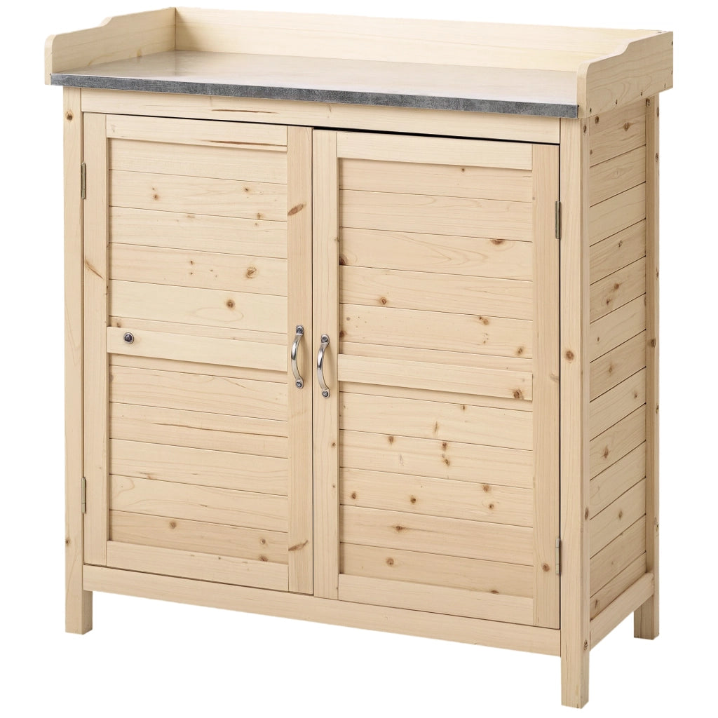 Armadio da giardino con 2 ante e piano metallo ¨C zephmum ¨C 83x40x92 cm