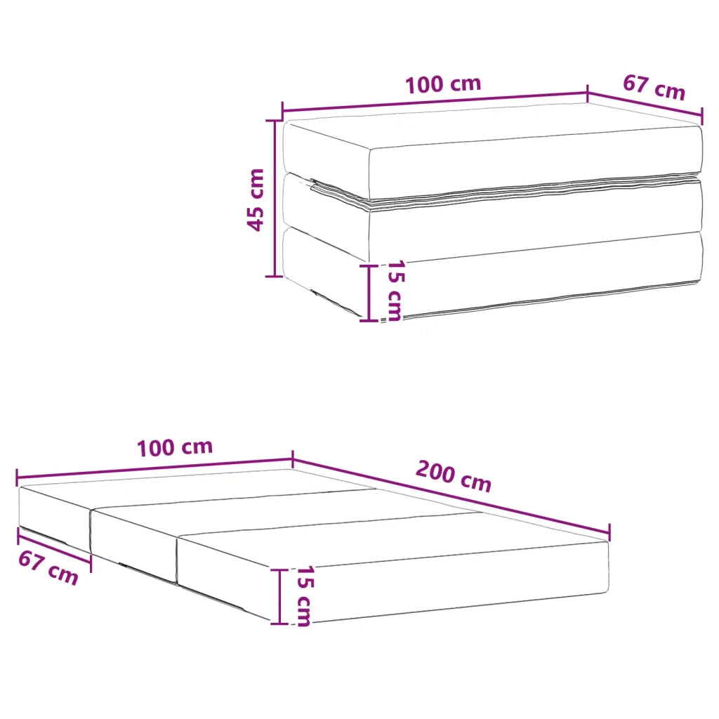 Divano Letto Pieghevole 100 x 67 x 45 cm Grigio Chiaro 900196