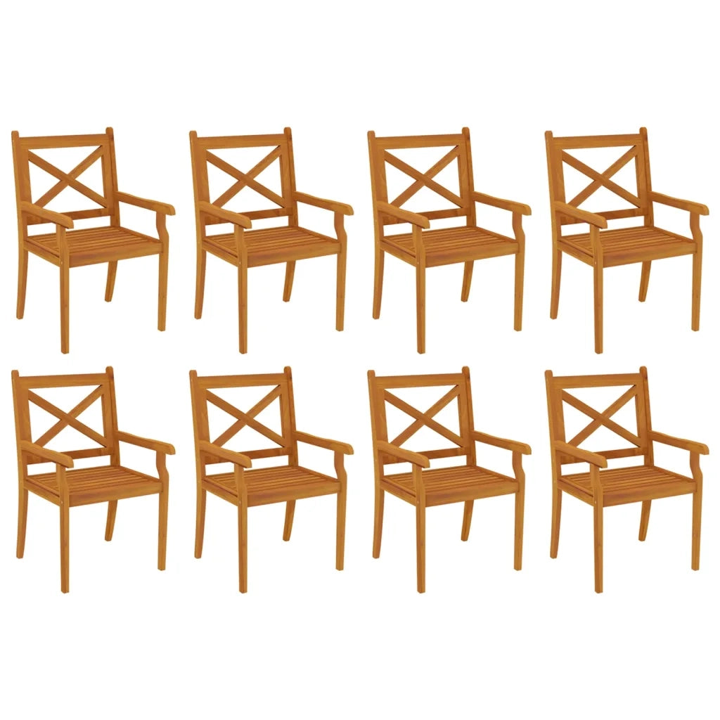 Set da Pranzo per Giardino 9 pz in Legno Massello di Acacia
