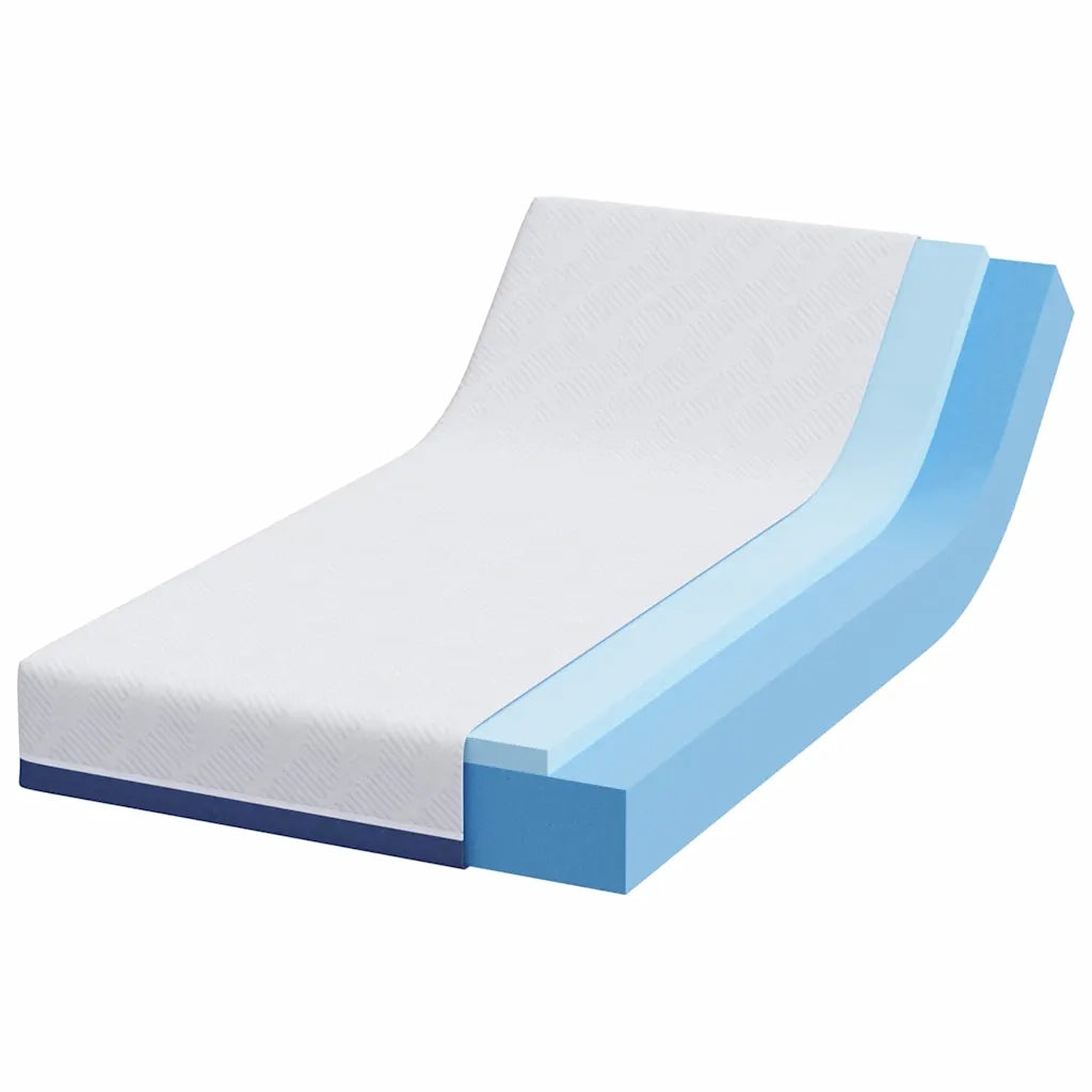 Materasso Bianco e Blu 100 x 200 cm Tessuto Jacquard