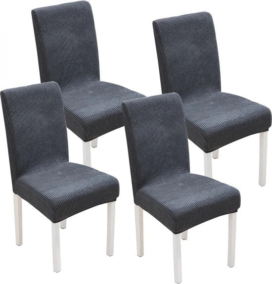 Set di coperture per sedie - 4 pezzi - stretch - rettilineo - Coperture per sedie - Copritravi - Coperture per sedie Stretch - Universali - Coperture per sedie da ufficio - Copertura per sedia - Per schienale e seduta