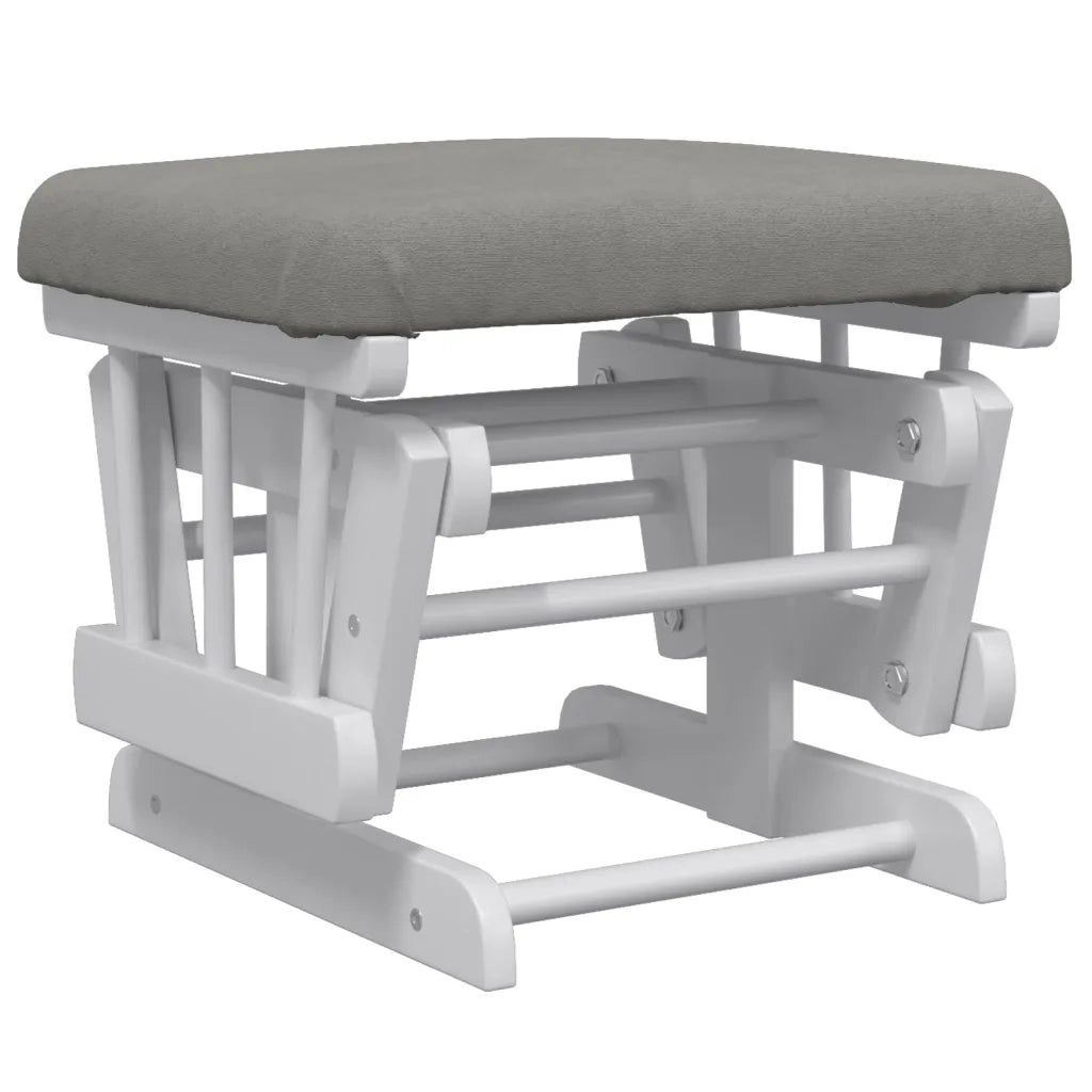 Poltrona Glider con Sgabello-Sedia a dondolo Grigio Chiaro in Tessuto 704825