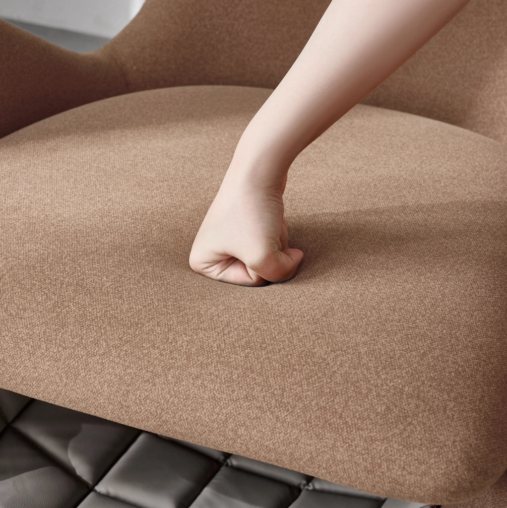 Poltrona lounge design con cuccia integrata per animali; 66 cm in tessuto marrone e legno