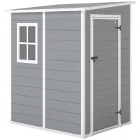 Casetta da Giardino con Finestra e Doppia Porta, in PP e Alluminio, 122x149x192 cm, Grigio