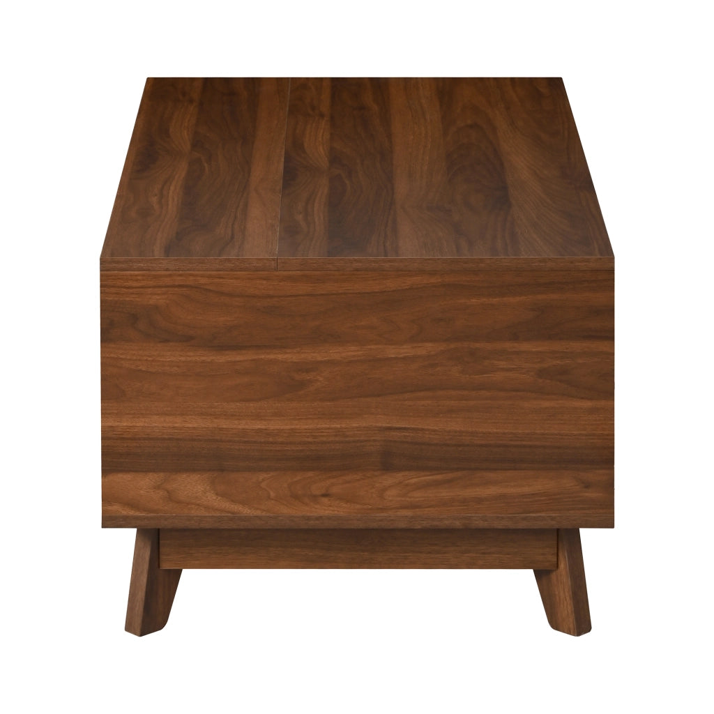 Tavolino da caffè 90x55x57.5 cm con piano elevabile in MDF noce