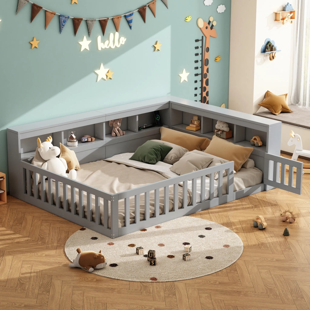 LETTO DA GIORNO 140x200 cm Grigio in truciolare e MDF con stivaggio laterale