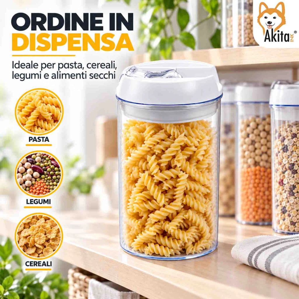 Akitaink Set 2 Contenitori Ermetici Rotondi 2 L in Plastica