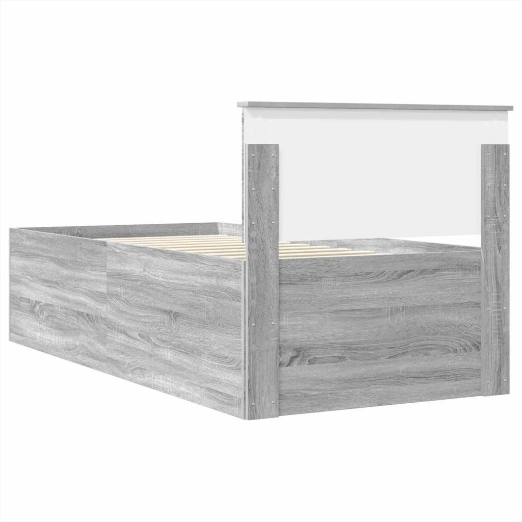 Struttura del letto con testiera Grigio Sonoma 120 x 200 cm 3408611