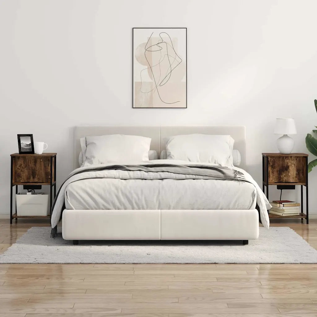 Armadio da Notte 2 pcs Rovere fumé 38 x 31 x 61 cm 859455