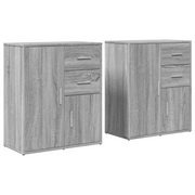 Credenze 2 pz | Madia | Buffet da pranzo | Armadio da pranzo Grigio Sonoma 60x31x70 cm in Legno Multistrato