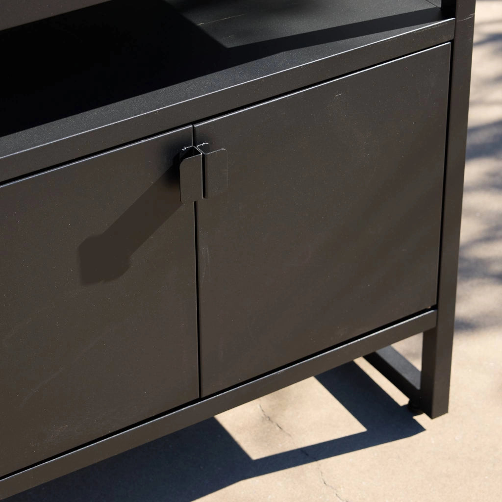 Cucina esterna in acciaio con 2 ante, 80cm, nero