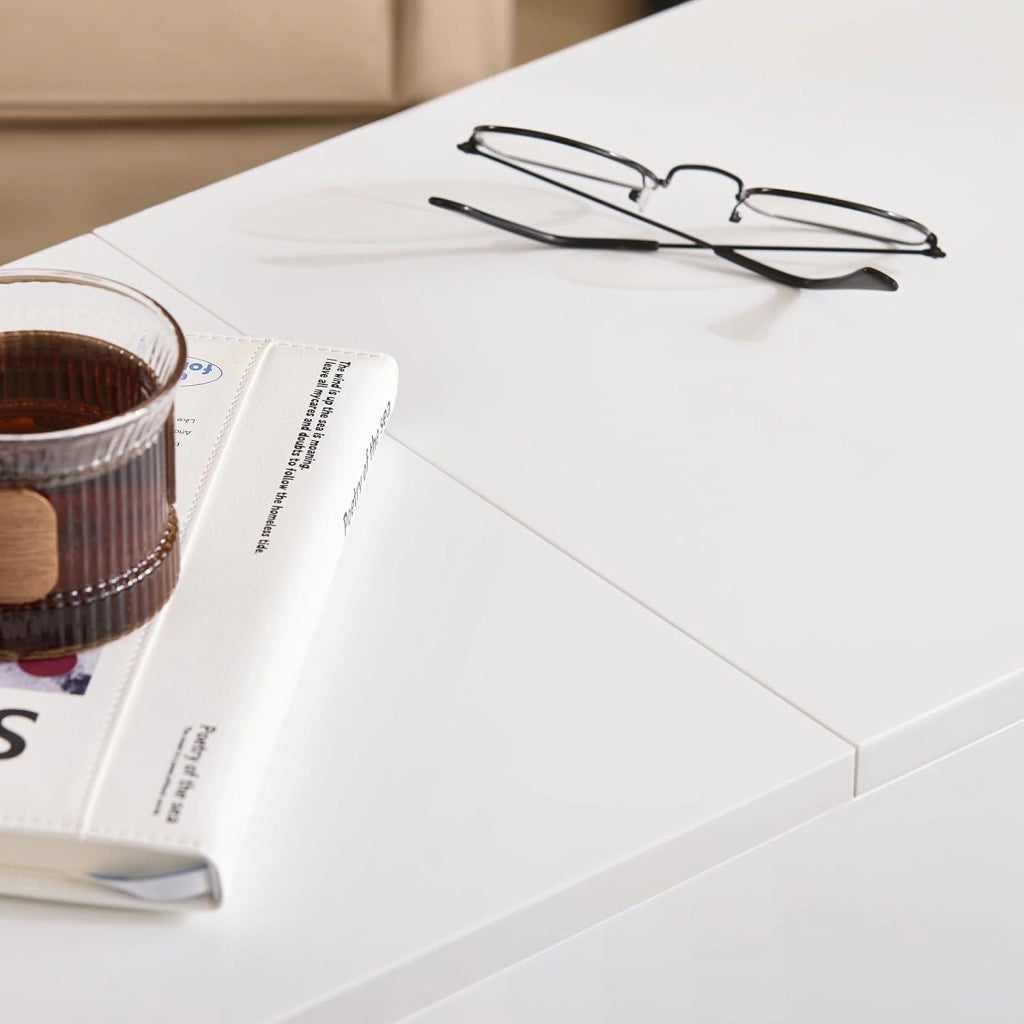 Carrello Ufficio con Ruote – Cassettiera Mobile e Supporto Stampante, Mobile da Ufficio con Piano Ribaltabile, Cassetto e Libreria Rimovibile, Bianco, L30 x P61 x H70 cm, FBT134-W