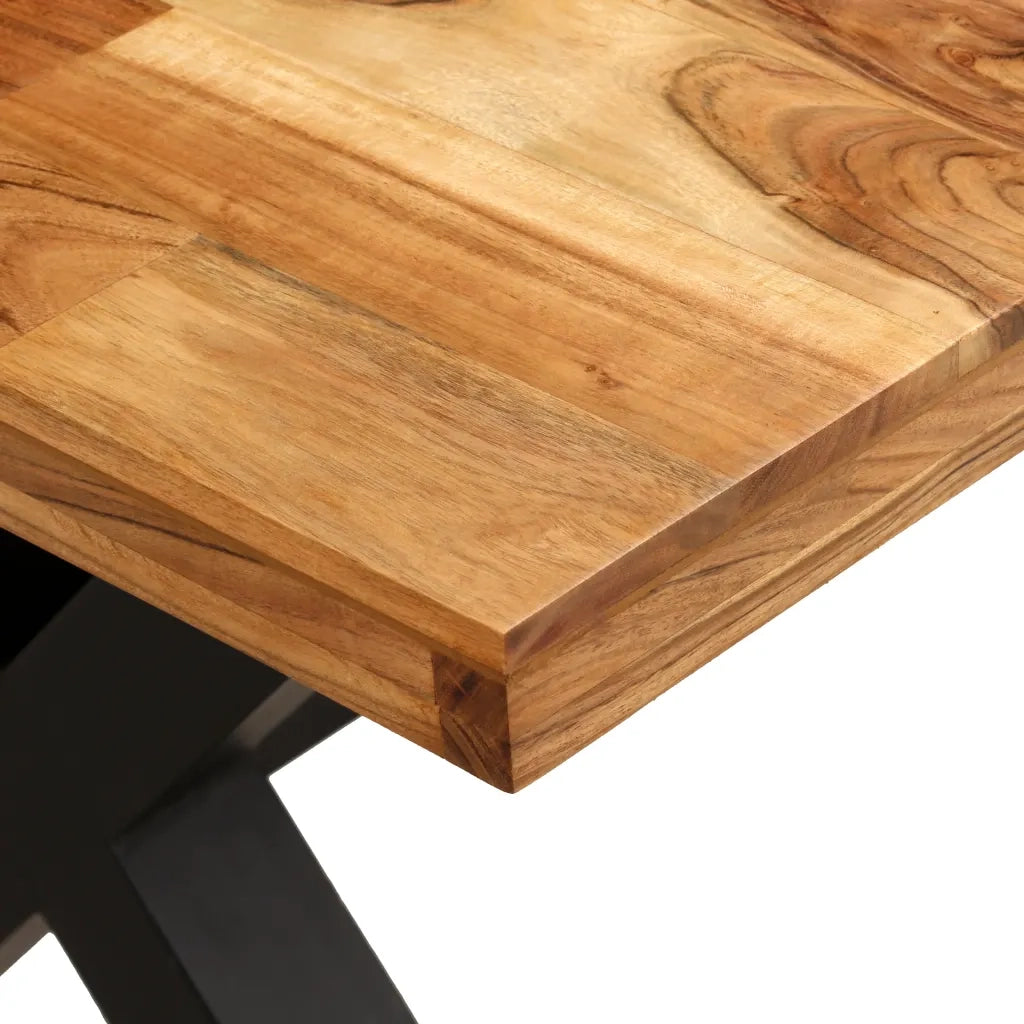 Set Tavolo da Pranzo 7 pz Legno Massello di Acacia e Mango 275333