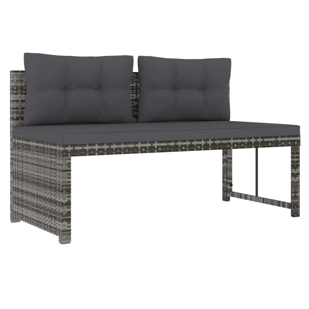 Set da Pranzo da Giardino 4 pz con Cuscini in Polyrattan Grigio 311914