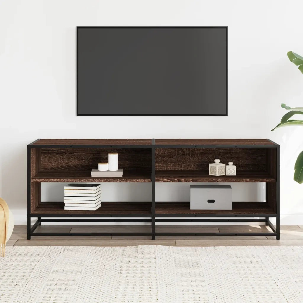 vidaXL Mobile TV Rovere Marrone 120,5x40x46 cm Multistrato e Metallo