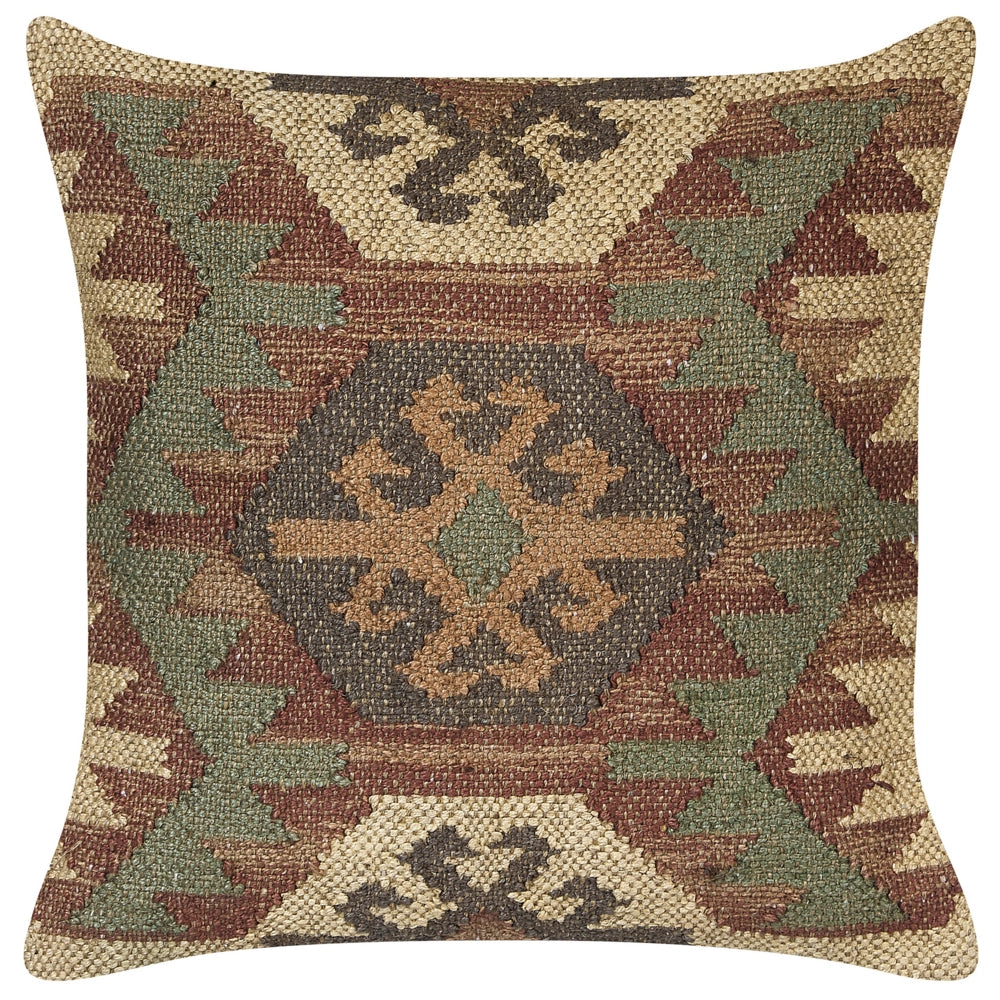 Cuscino in stile orientale etnico Kilim in iuta 45 x 45 cm soggiorno camera Poggiapiedi moderno motivo imbottita beige