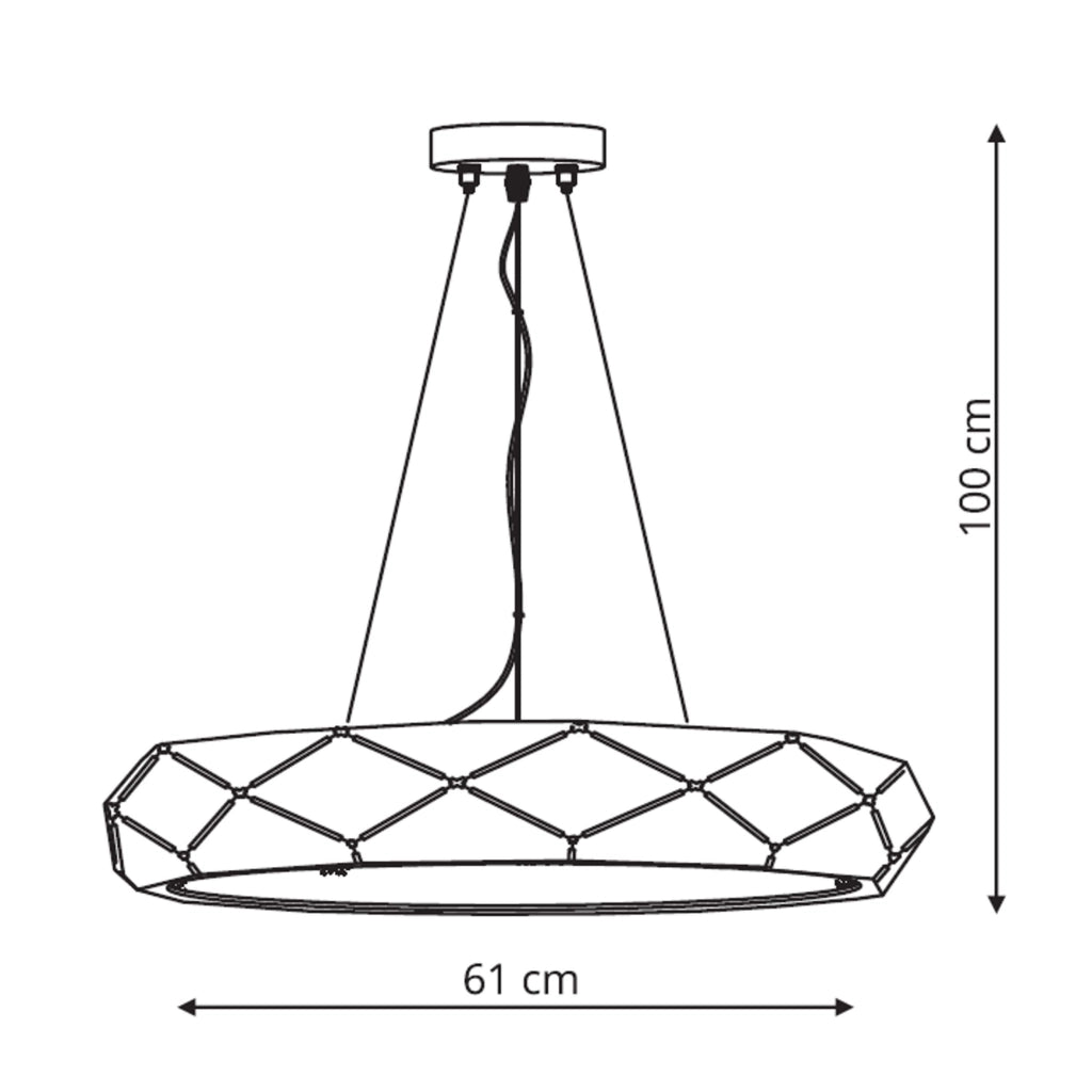 Lampada a sospensione Reus LED 36W Ø60 ottone Light Prestige