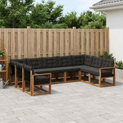 Set di divani da esterno 9 pz Naturale e Nero 3382208