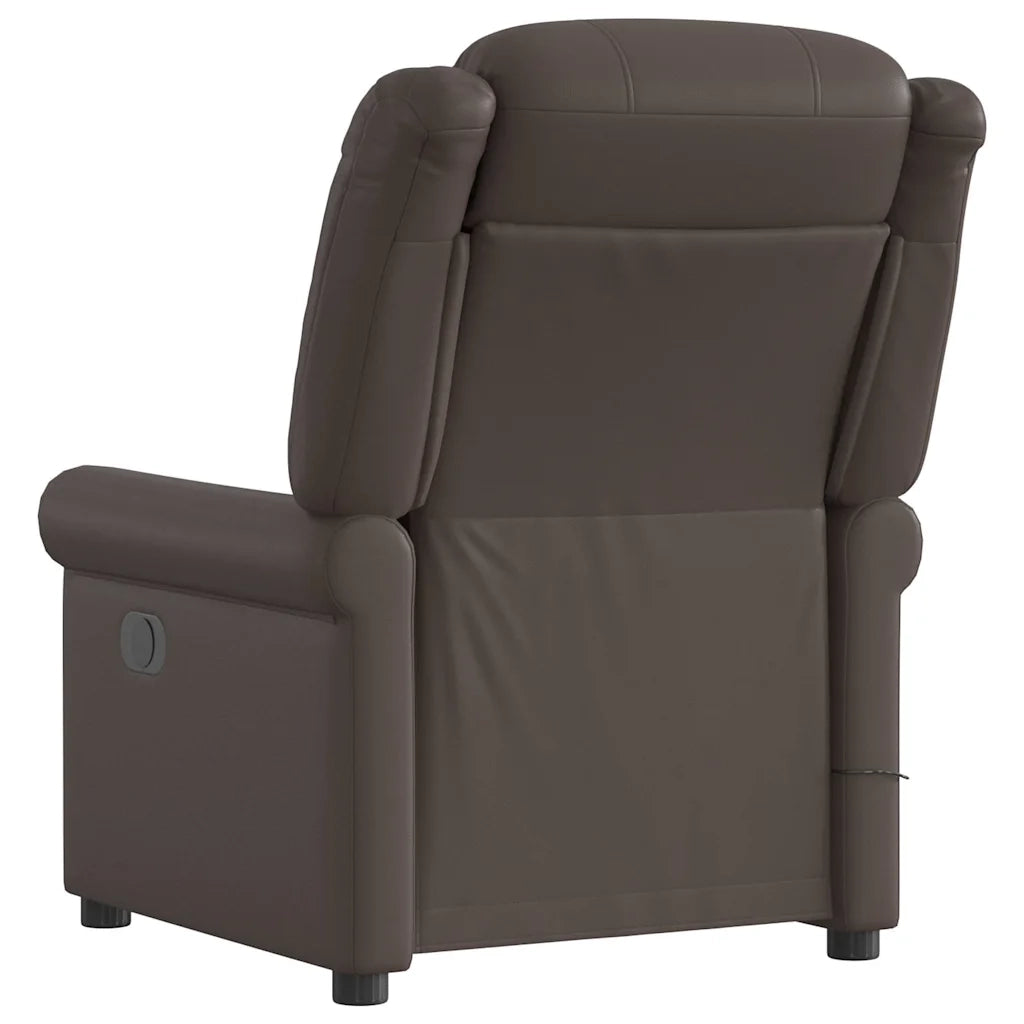 Poltrona Massaggiante Reclinabile Elettrica Marrone Similpelle 3303417