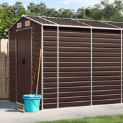Casetta da giardino marrone 191x470x198 cm in acciaio zincato 3188268