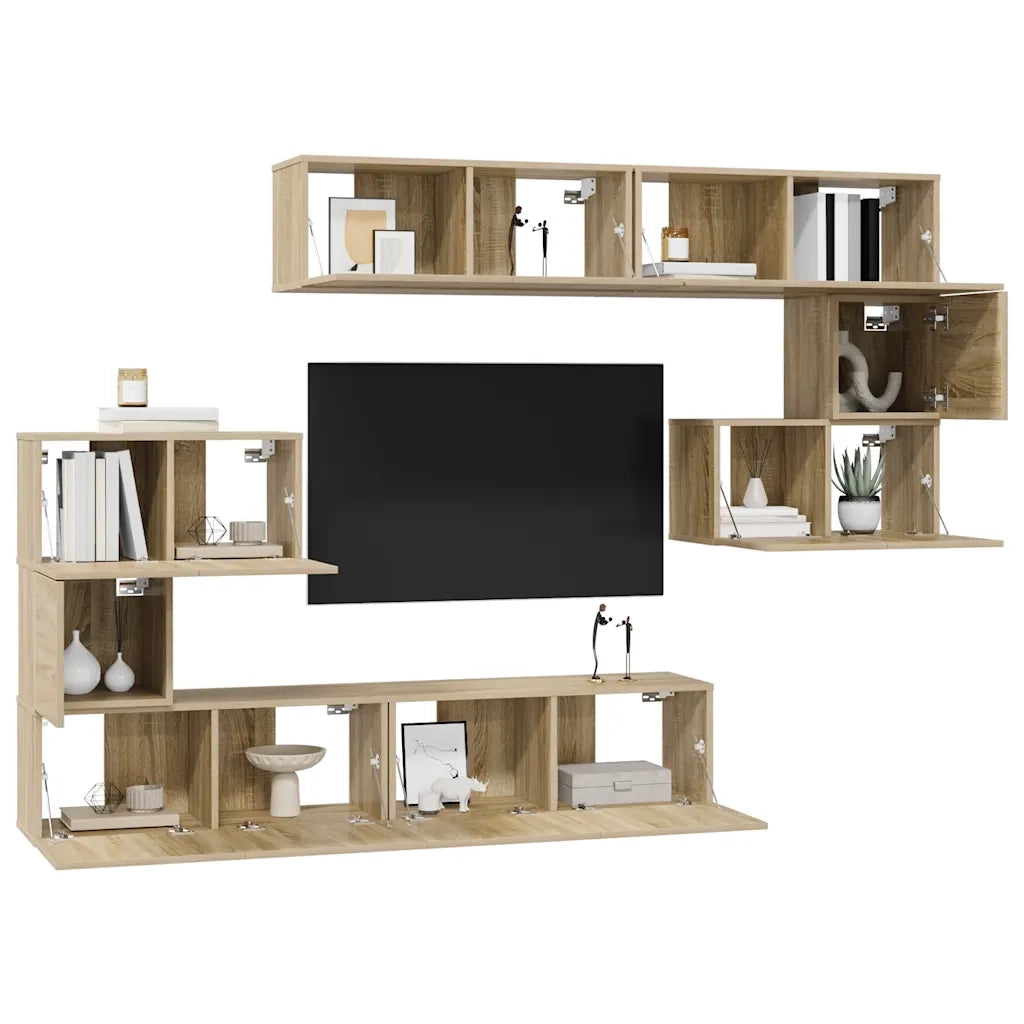 Set Mobili Porta TV 8pz Rovere Sonoma in Legno Multistrato 3079038