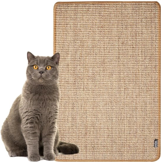 Mat per gatti - 60 x 40 cm Sisal mat di alta qualità, piastrelle di sisal naturali, multifunzionale mat sisal, robuste mattonelle per gatti, protegge i mobili (marrone)